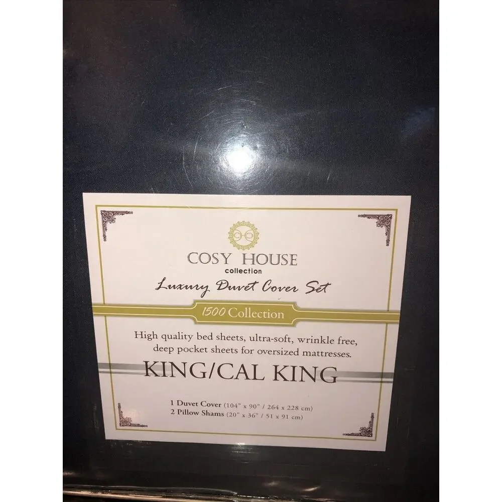 Navy 1500 Collection Duvet Cover 3 Piece Set Series Ultra Soft King‎ / Cal King